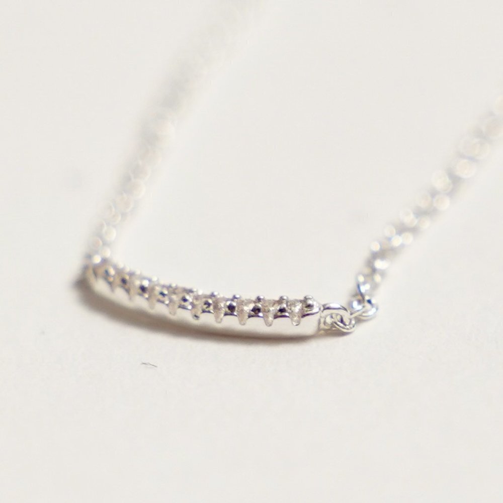 Gorjana Dainty Silver Tone Rhinestone Necklace - Picture 2 of 5